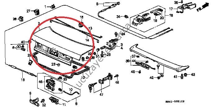 HONDA ACCORD 1999-2001  BAGAJ KAPAĞI