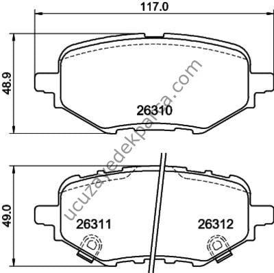HONDA ACCORD 2021-2025 FREN BALATASI ARKA