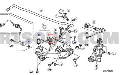 HONDA CR-V 2007-2012 ARKA SALINCAK BURCU KUCUK OLAN ( 43.3 X 50 X 12 )