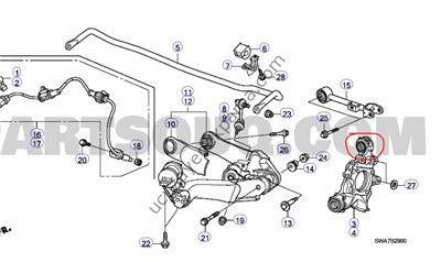 HONDA CR-V 2007-2012 ARKA TASIYICIDAKI BURC  UST TARAFTAKI