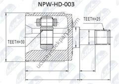 HONDA CIVIC 1988-1995 IC AKS KAFASI SAG ( DIS-25  IC-30  KECE-35 )