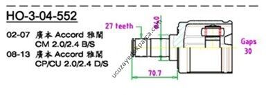 HONDA ACCORD 2008-2011 İÇ AKS KAFASI SOL DIS-27  IC-30  KECE-40