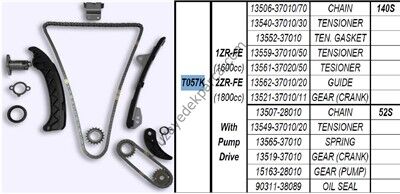 TOYOTA COROLLA 2007-2012 BENZINLI 1ZR-FE TRIGER ZINCIR KITI ( DISLILI )