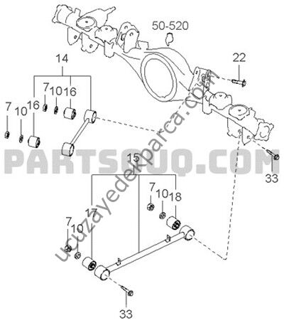 KIA SORENTO 2002-2006 ARKA ALT DENGE KOL BURCU ON TARAFA GELEN ( UZUN OLAN )