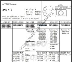 TOYOTA HILUX 2006-2011 2KD-FTV PISTON STD 92.MM ( Y.HUCRE:39,5MM )