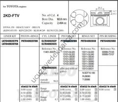 TOYOTA HILUX 2006-2011 2KD-FTV PISTON 0.50 92.MM ( Y.HUCRE:39,5MM )