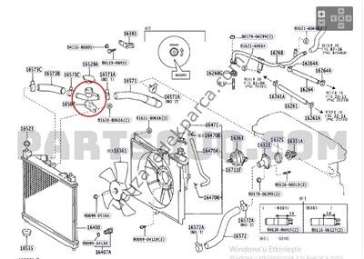 TOYOTA YARIS 1999-2002 2NZ-FE RADYATOR UST HORTUM ARA PARCASI