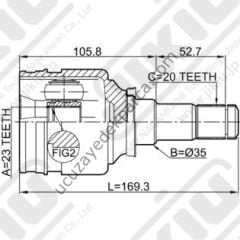 TOYOTA COROLLA 2007-2011 - AURIS 2007-2012 AKS KAFASI IC ( DIS-20 IC-23 KECE-35 )