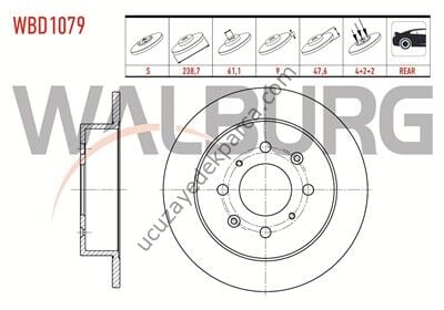 HONDA CIVIC 1992-2000 - JAZZ 2002-2008 - CITY 2005-2008 FREN DISKI ARKA 240.MM 4B