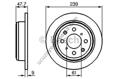 HONDA CIVIC 1992-2000 - JAZZ 2002-2008 - CITY 2005-2008 FREN DISKI ARKA 240.MM 4B