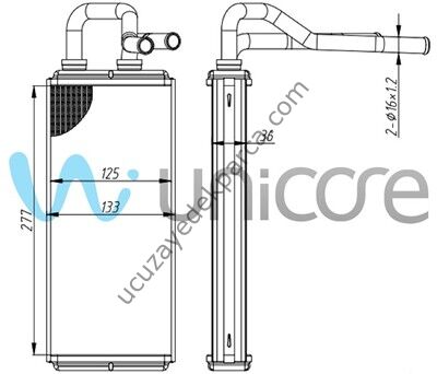 HONDA CIVIC 2001-2006 KALORIFER RADYATORU ( 277 X 133 X 36 )